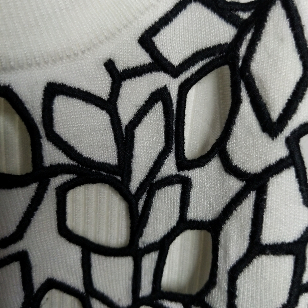 S WHBM Tank Top Tee Shirt Lace Black Blouse Knit L - Picture 4 of 7